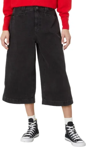 Madewell Women's Black Denim Culotte in Jonston Wash