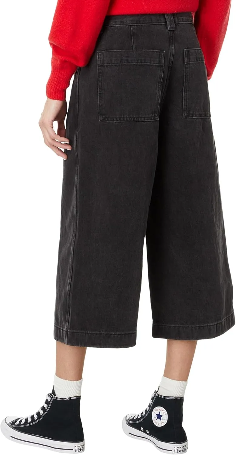Madewell Women's Black Denim Culotte in Jonston Wash