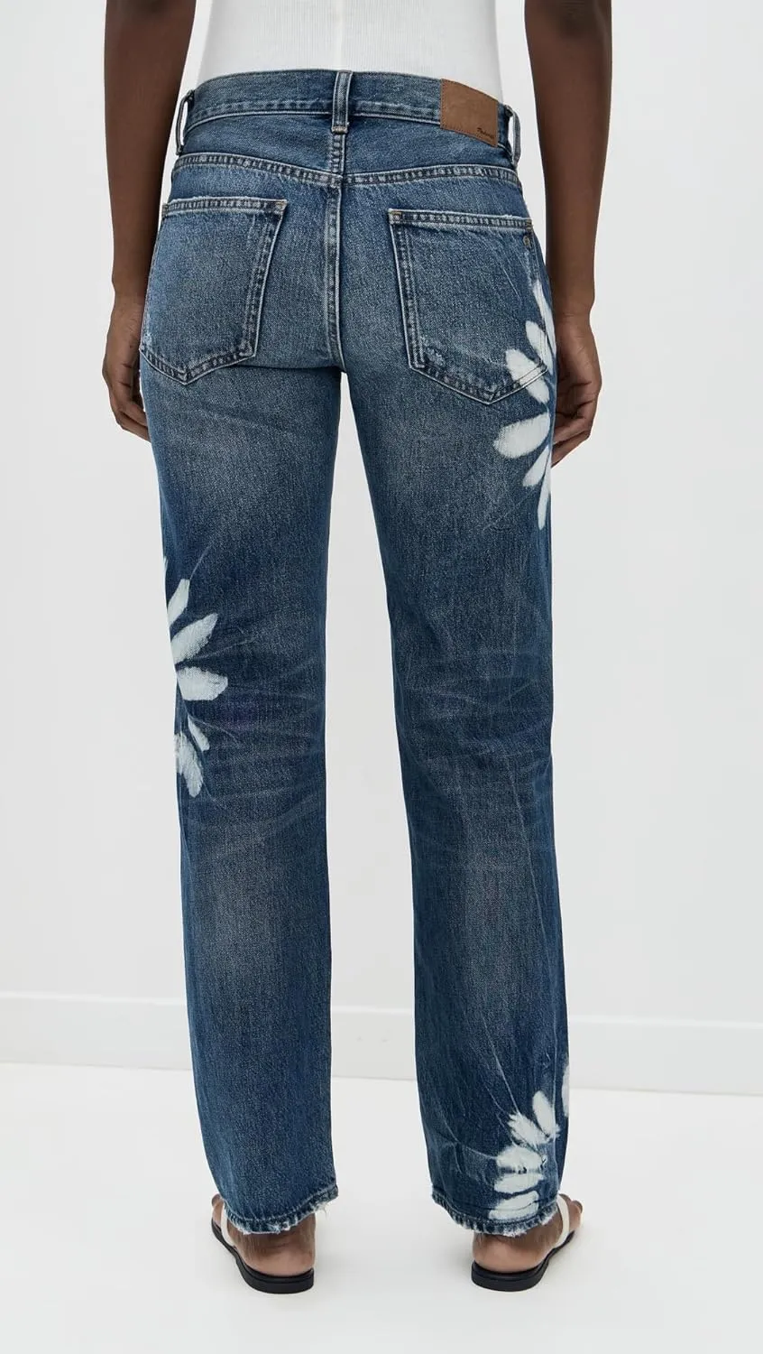 Madewell Women's Dean Easy Straight Jeans in Shibori Wash