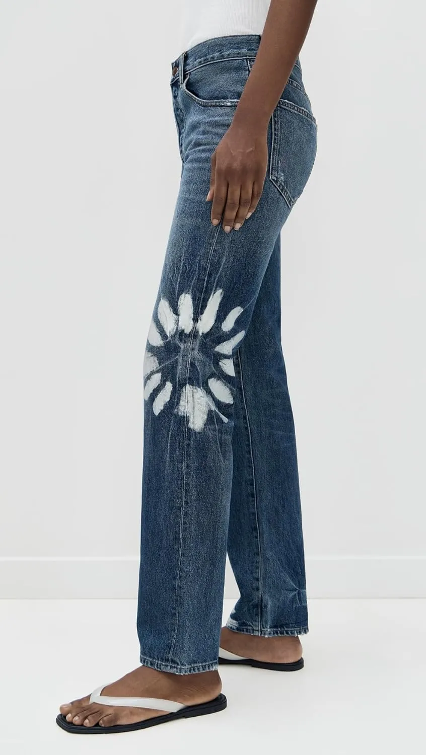 Madewell Women's Dean Easy Straight Jeans in Shibori Wash