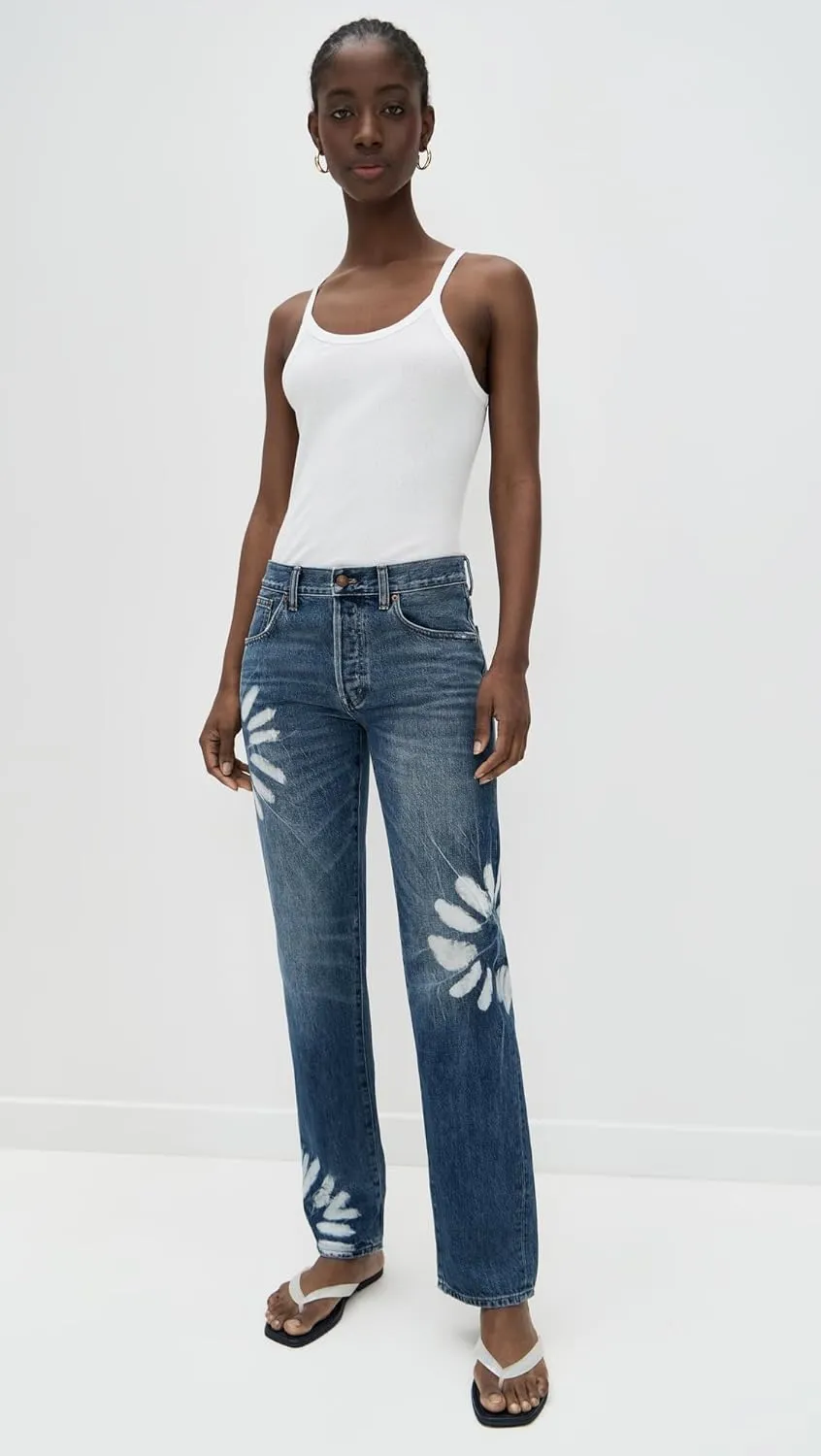 Madewell Women's Dean Easy Straight Jeans in Shibori Wash