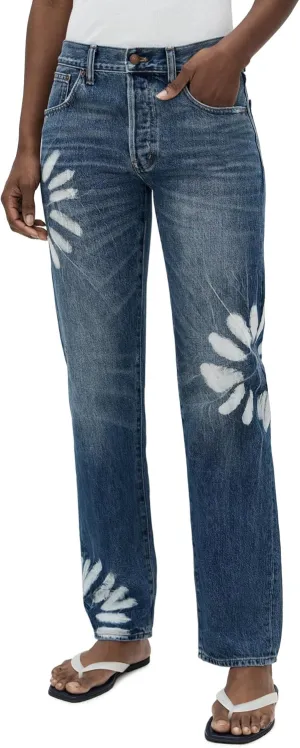 Madewell Women's Dean Easy Straight Jeans in Shibori Wash