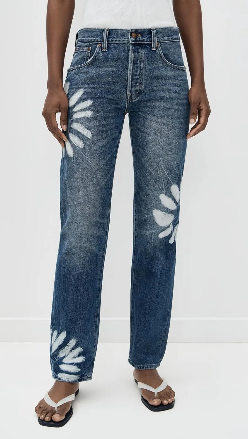 Madewell Women's Dean Easy Straight Jeans in Shibori Wash