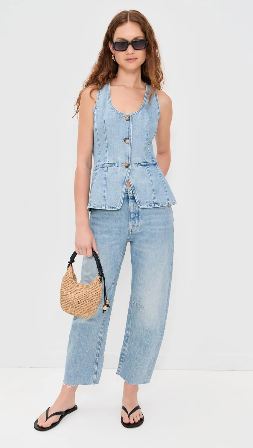 Madewell Women's Denim Scoop Neck Vest in Edmonson Wash