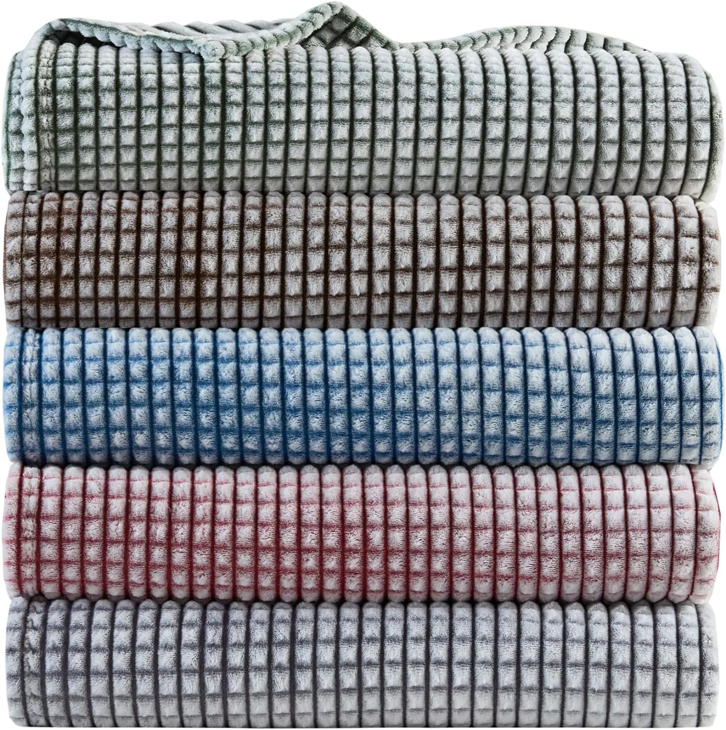 Madison Park Cozy Blanket Soft Plush Blanket Chic Backprinted Carved Texture Design, Trendy, All Seasons Lightweight Bedding for Summer Cover for Bed, Couch & Sofa, Full/Queen, Green