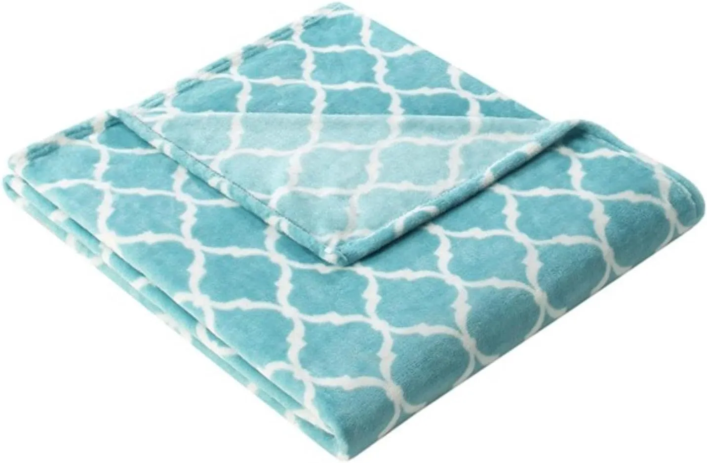Madison Park Ogee Lightweight Throw Blanket Premium Microlight Design Spread, Oversize, Ultra Soft, Cozy Living Room Couch, Sofa, Bed, 60"x70" Aqua Plush Throw