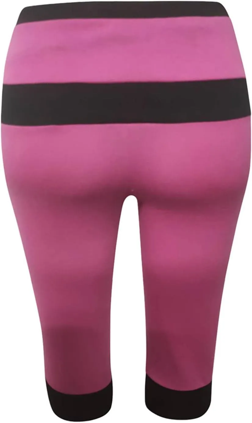 maisdgop Women's Capri Pants Fashion Summer Color Block Capris Casual Drawstring High Waist Sweatpant Slim Fitting Yoga Pant