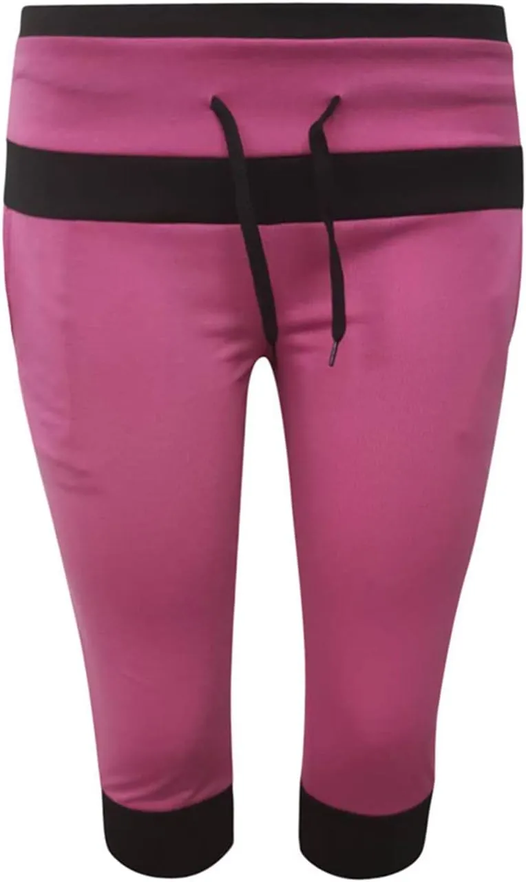 maisdgop Women's Capri Pants Fashion Summer Color Block Capris Casual Drawstring High Waist Sweatpant Slim Fitting Yoga Pant