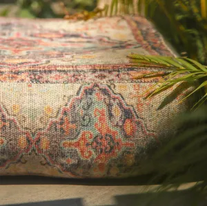 Mandala Life ART Bohemian Outdoor Floor Cushion Cover - Unstaffed 24x8 inches - Vintage Square Pouf Otttoman - Pillow Case for Garden Party, Pool, Balcony, Patio