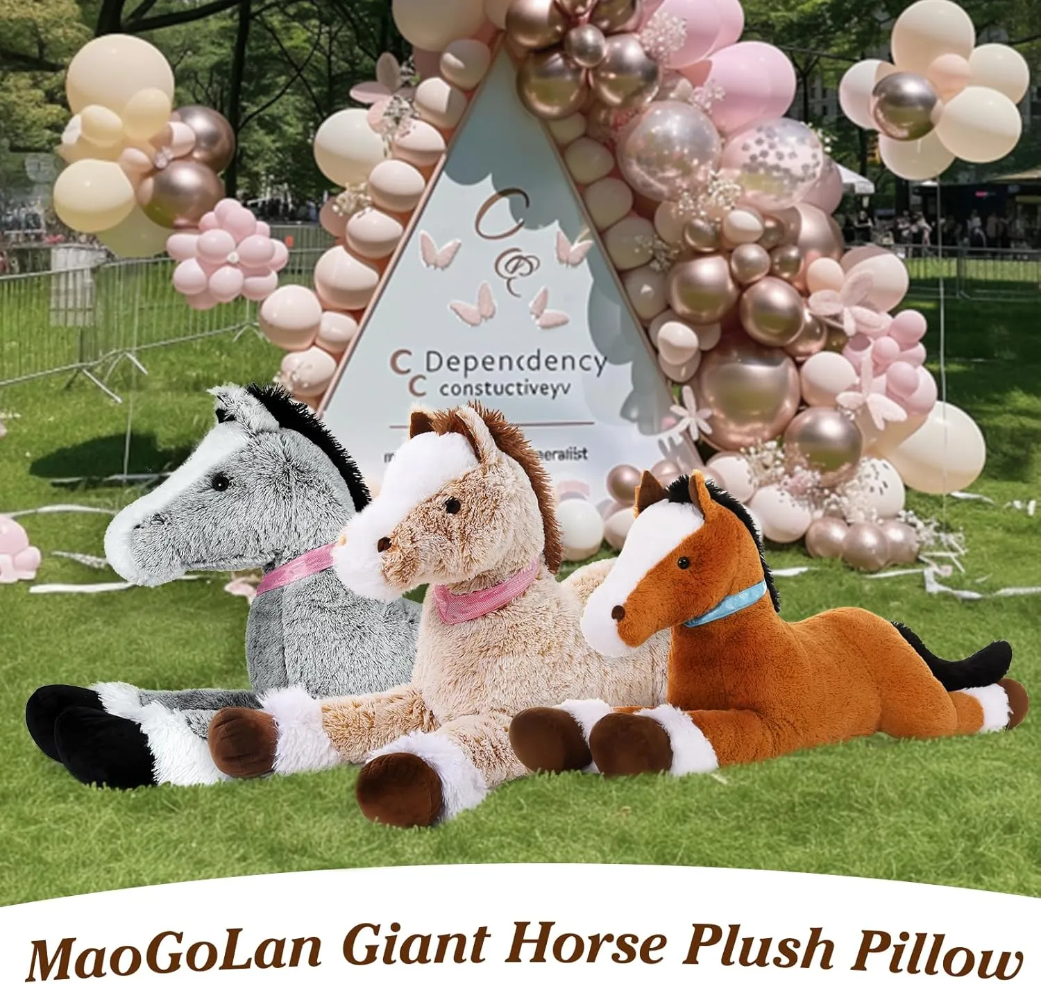 MaoGoLan Large Horse Plush Stuffed Animal, Big Horse Pillow Plush Toy, Ridable Huge Stuffed Pony, Giant Horse Plush Pillow for Kids 47 inches