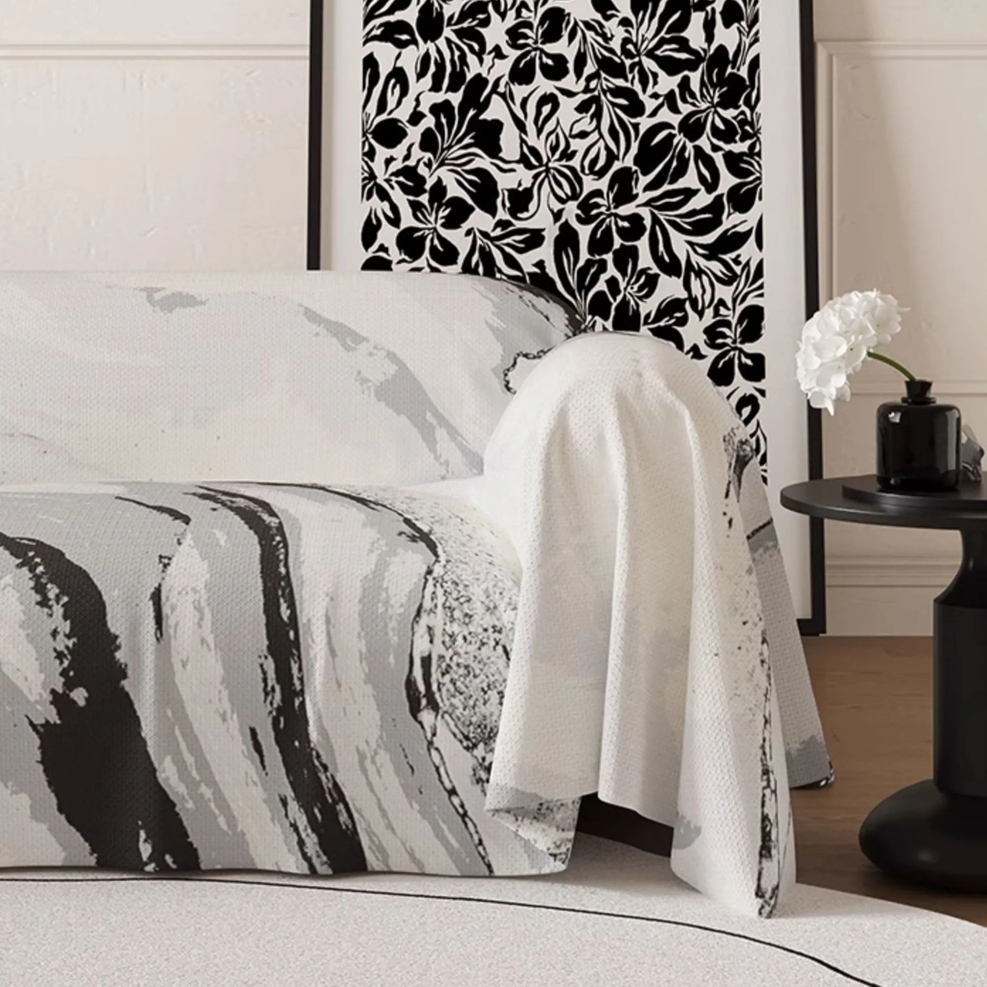 Marble Drift Linen Sofa Cover