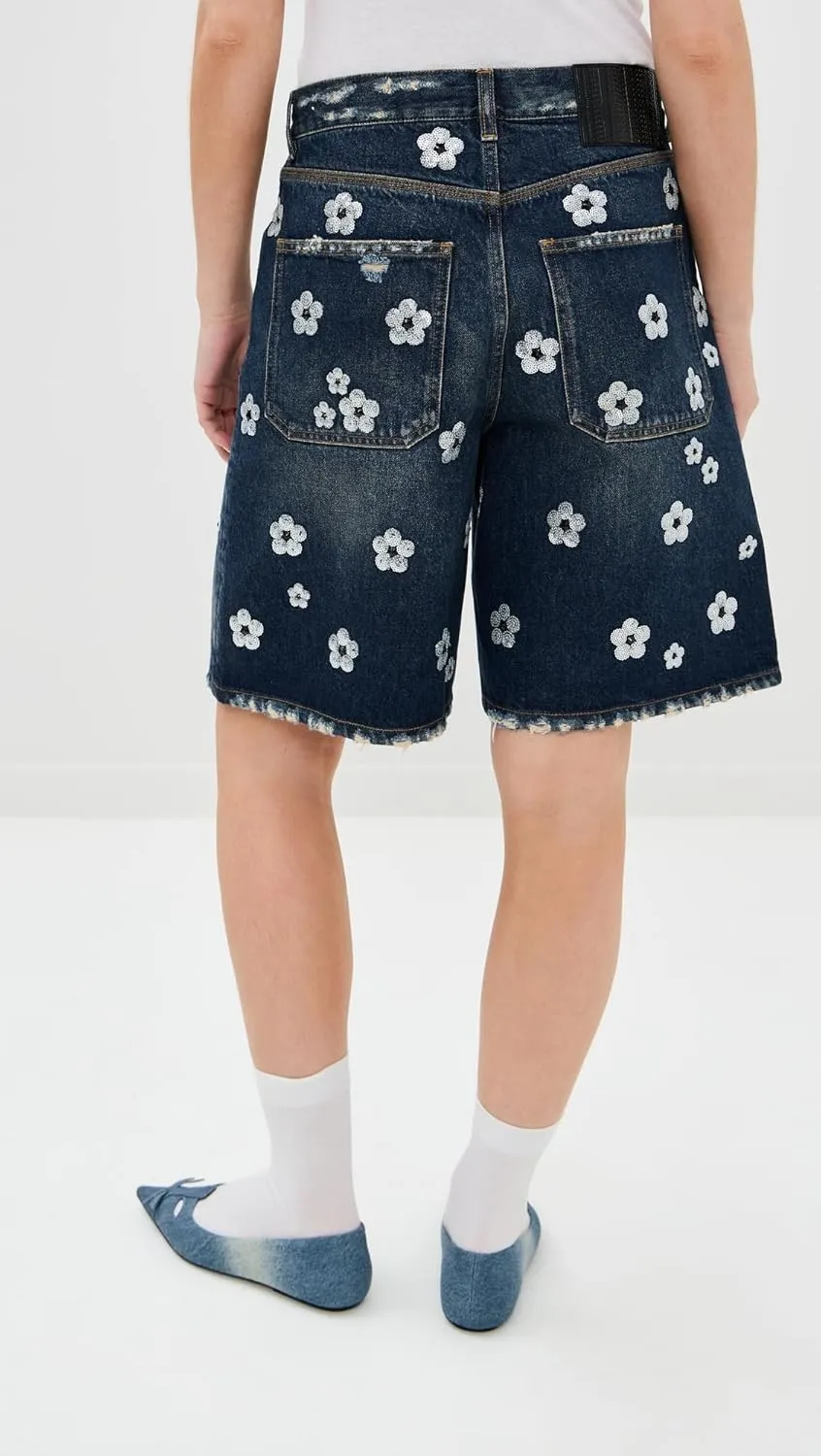 Marc Jacobs Women's Sequin Daisy Wide Leg Shorts