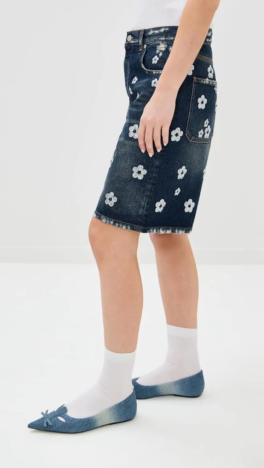 Marc Jacobs Women's Sequin Daisy Wide Leg Shorts