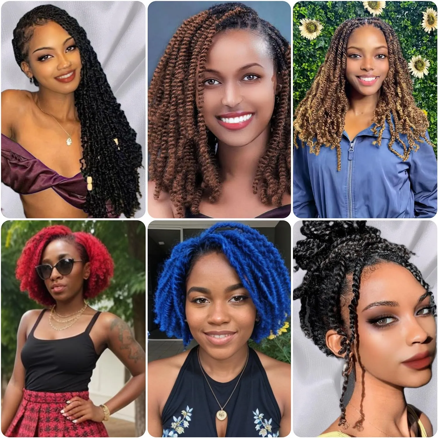 Marley Twist Braiding Hair 12 Inch Marley Hair for Soft Faux Locs Spring Twist hair Passion Twist Hair Butterfly Locs Crochet Hair for Black Women Kinky Twist Hair for Braiding(6 Packs,27#)