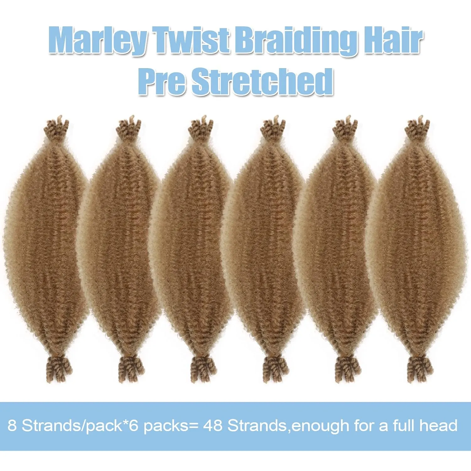 Marley Twist Braiding Hair 12 Inch Marley Hair for Soft Faux Locs Spring Twist hair Passion Twist Hair Butterfly Locs Crochet Hair for Black Women Kinky Twist Hair for Braiding(6 Packs,27#)