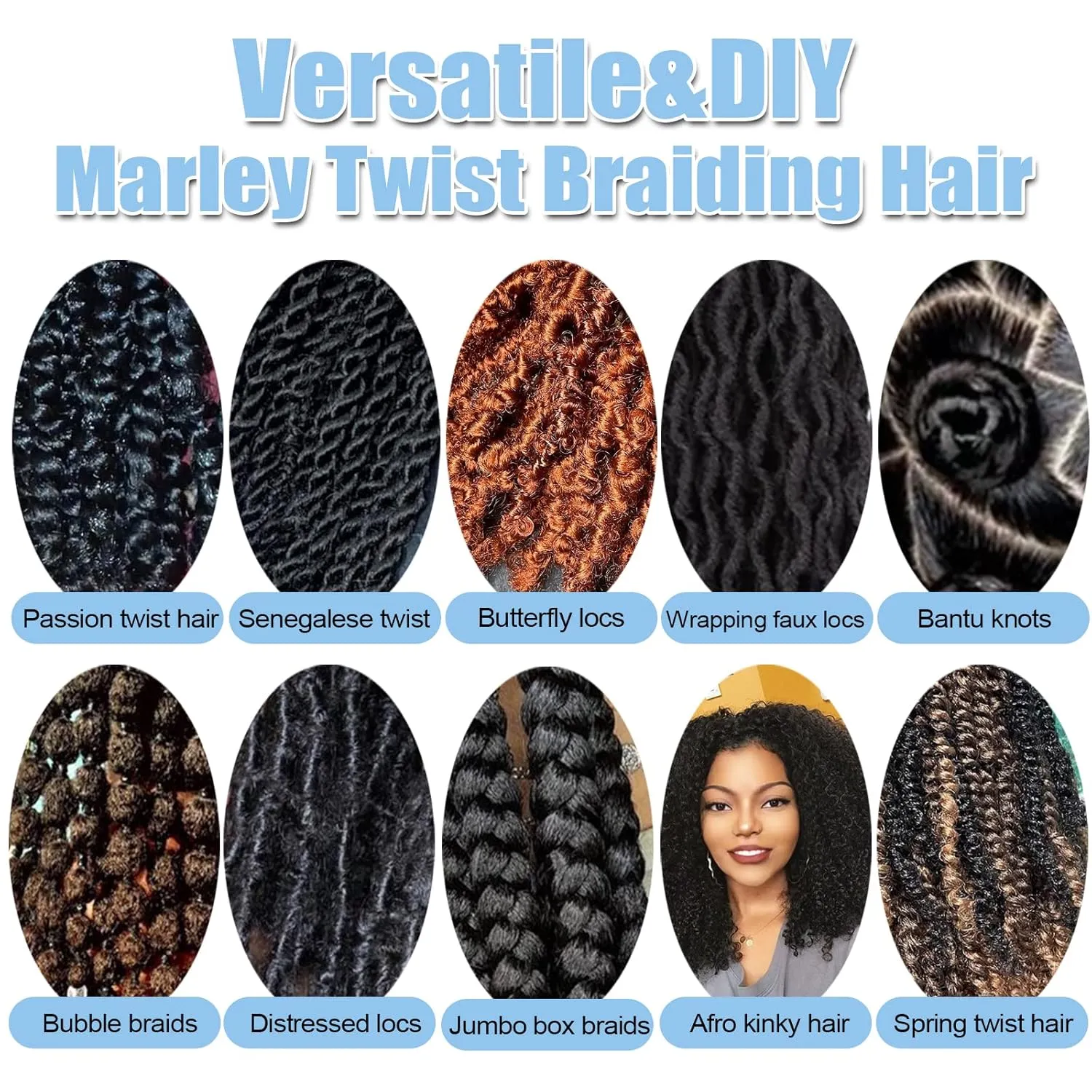 Marley Twist Braiding Hair 12 Inch Marley Hair for Soft Faux Locs Spring Twist hair Passion Twist Hair Butterfly Locs Crochet Hair for Black Women Kinky Twist Hair for Braiding(6 Packs,27#)