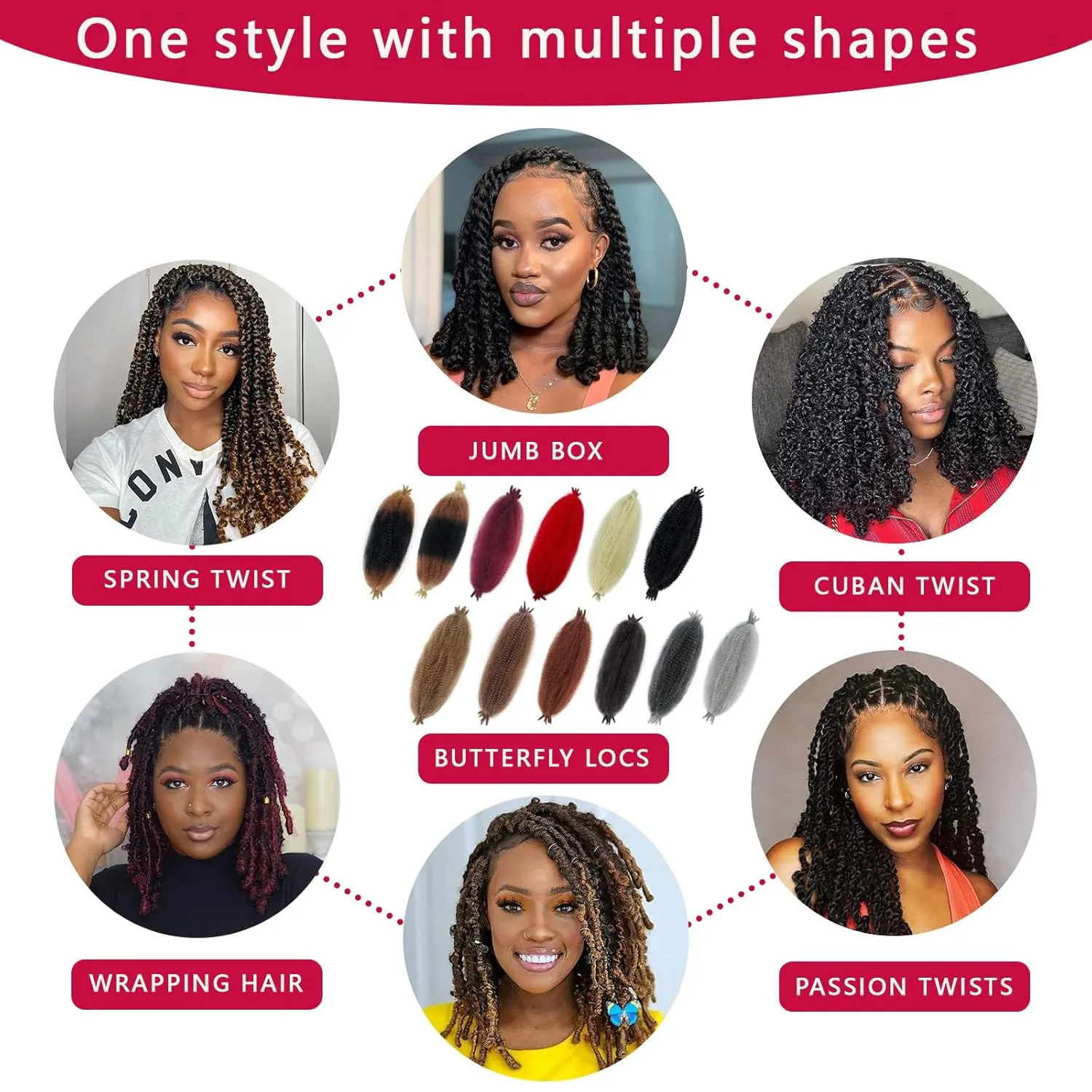 Marley Twist Braiding Hair 18 Inch Wrapping Hair for Soft Locs 8 Packs Afro Twist Hair Color 27 Kinky Twist Braiding Hair Golden Brown Cuban Twist Hair for Black Women (18 Inch (Pack of 8), 27#)