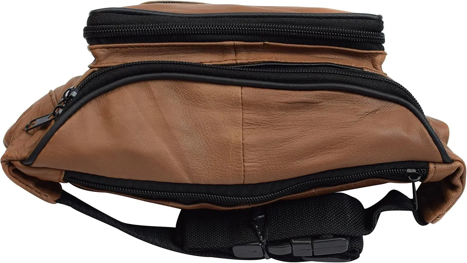 MARSHAL Leather Waist pack, Belt Pouch, Fanny Pack, Bumbag (Light Brown)