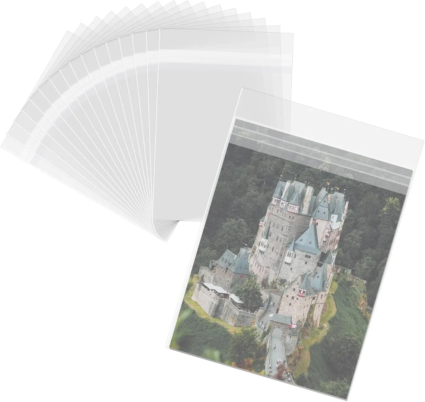 Mat Board Center, 11"x14" Crystal Clear Sleeves, Resealable Polypropylene Storage Bags with Flap Fit for 11x14 Photo Mat, Photos & Prints - 100 Pack