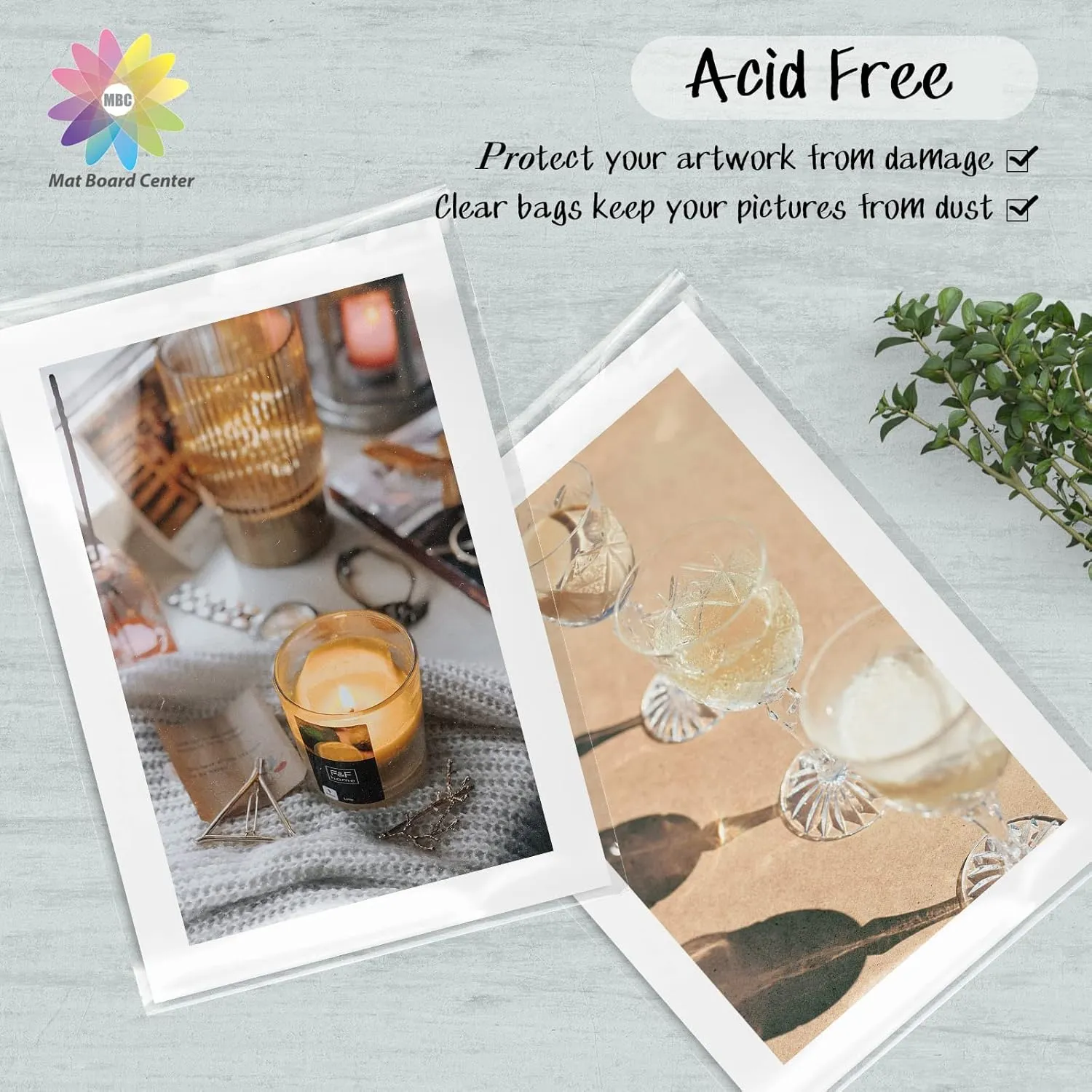 Mat Board Center, 11"x14" Crystal Clear Sleeves, Resealable Polypropylene Storage Bags with Flap Fit for 11x14 Photo Mat, Photos & Prints - 100 Pack
