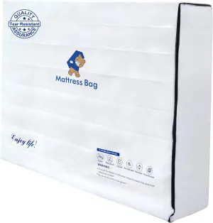 Mattress Bags for Moving and Storage,6 Mil Waterproof Zippered Mattress Bag Full Size, Extra Thick Tear & Puncture Resistance, Heavy-Duty Mattress Moving Supplies