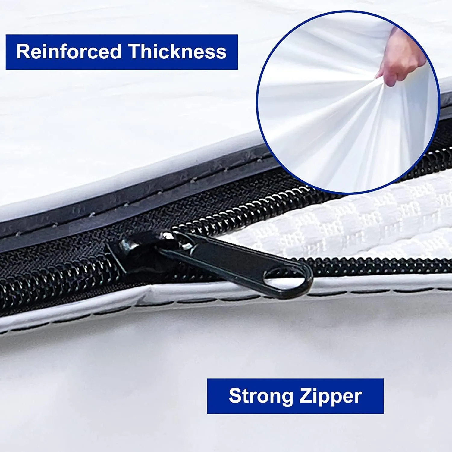 Mattress Bags for Moving and Storage,6 Mil Waterproof Zippered Mattress Bag Full Size, Extra Thick Tear & Puncture Resistance, Heavy-Duty Mattress Moving Supplies