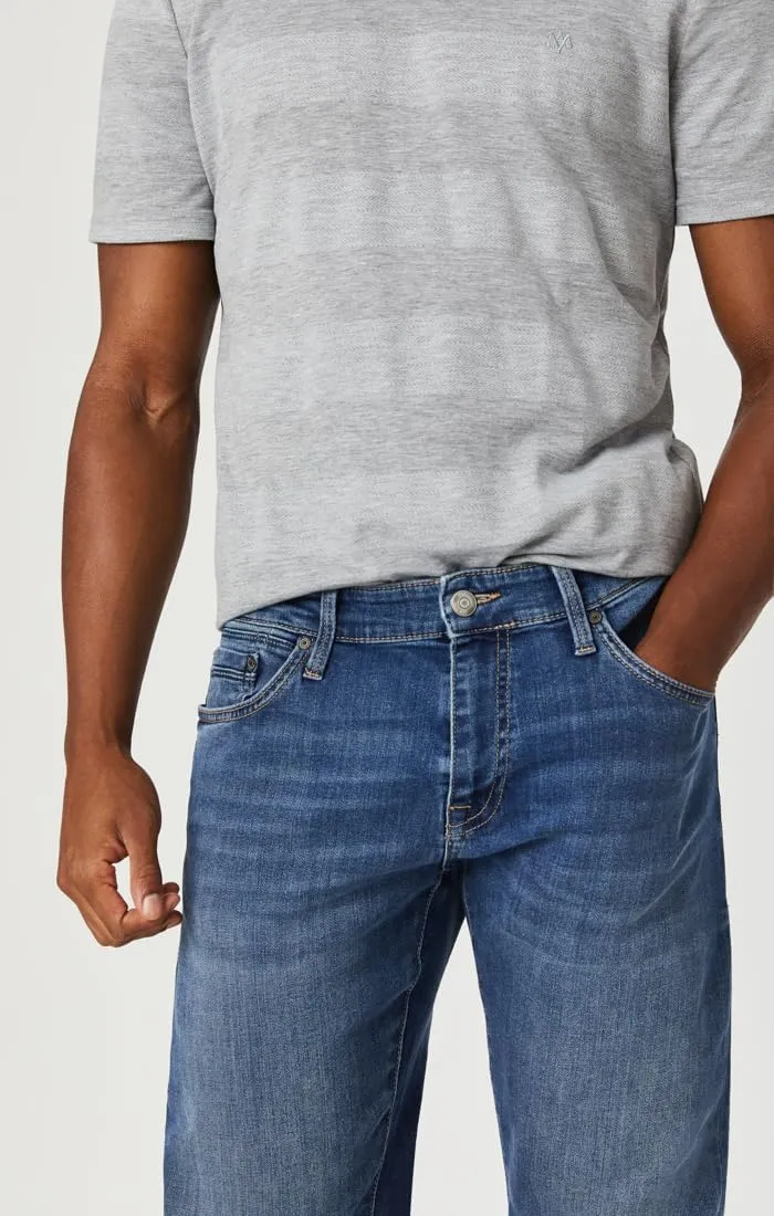 Mavi Jake Men's Regular Rise Slim Leg Jeans, Slim Fit Jeans for Men, Mid Foggy Williamsburg, Medium Wash Blue Men's Jeans, 38 x 30