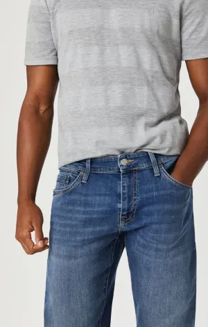 Mavi Jake Men's Regular Rise Slim Leg Jeans, Slim Fit Jeans for Men, Mid Foggy Williamsburg, Medium Wash Blue Men's Jeans, 38 x 30