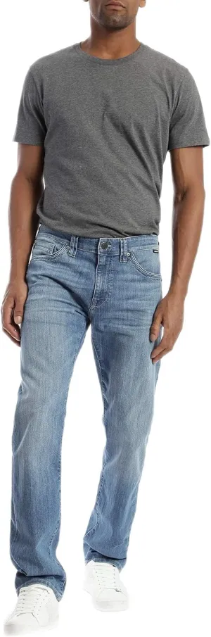 Mavi Zach Men's Straight Leg Jeans, Regular Rise Jeans for Men, Mid Foggy Maui, Medium Wash Blue Jeans, 38 x 32