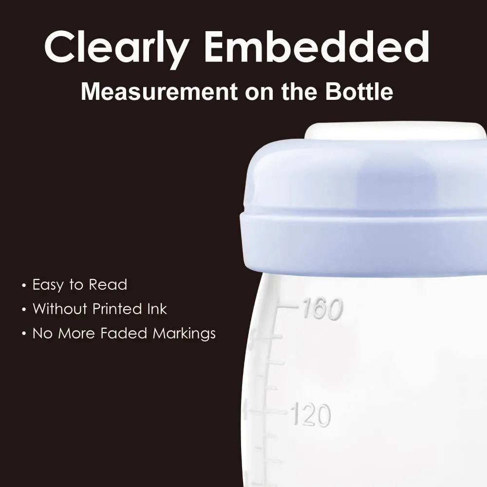 Maymom Wide Neck Breastmilk Collection n Storage Bottle 5.4 oz; Re-markable SureSeal Disc. Compatible with Spectra S2 Spectra S1 Spectra 9 Plus.