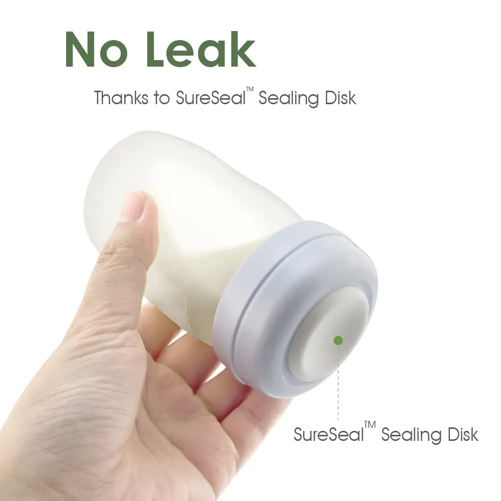 Maymom Wide Neck Breastmilk Collection n Storage Bottle 5.4 oz; Re-markable SureSeal Disc. Compatible with Spectra S2 Spectra S1 Spectra 9 Plus.