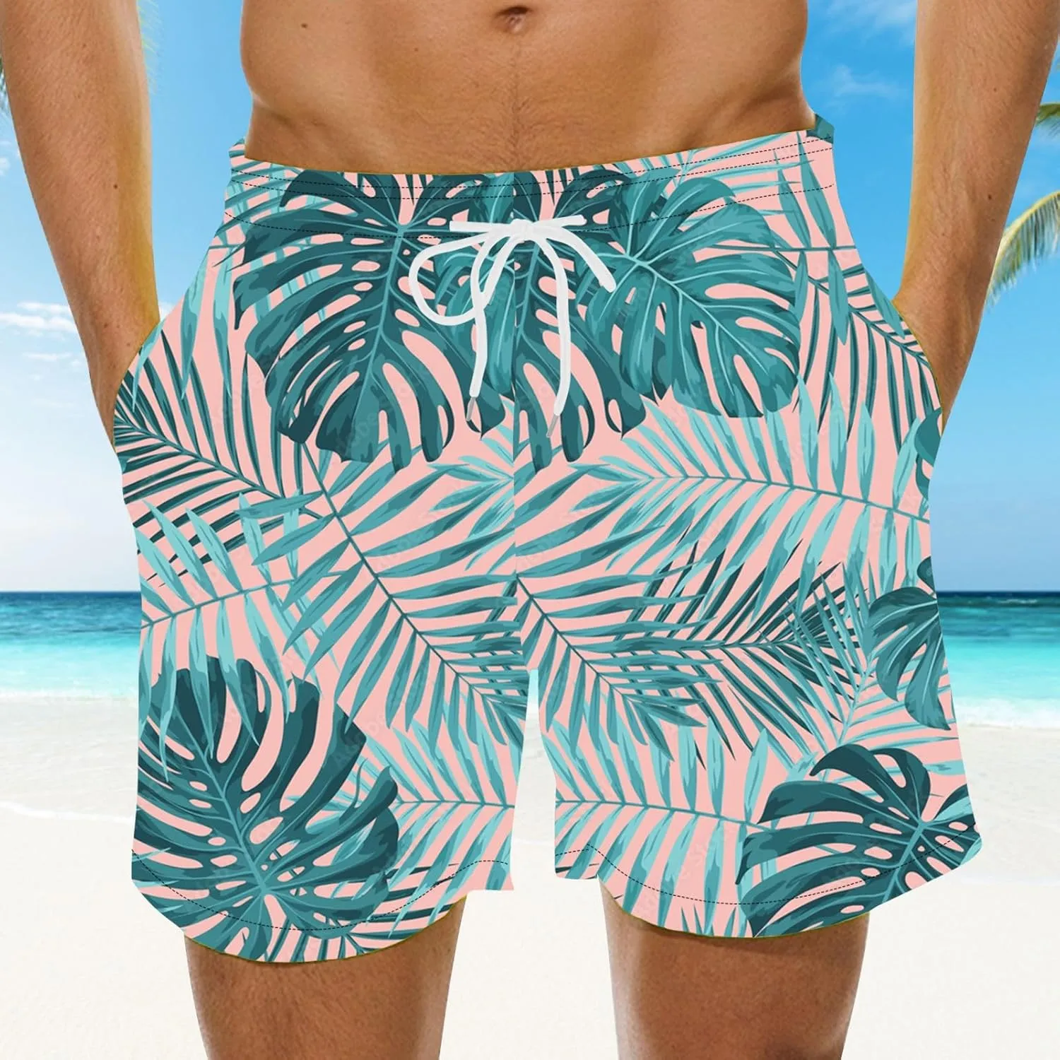 Men 2 Piece Shorts Set Dye Sports Shorts Casual Beach Couple Pants Jean Shorts Mens Swim with Drawstring Mens Swim