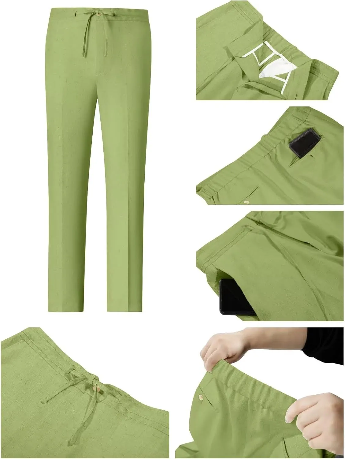 Men Linen Suits 2 Piece Summer Beach Suit Casual Holiday Outfits Lightweight Groomsmen Blazer Pants Set Wedding Prom Tuxedos