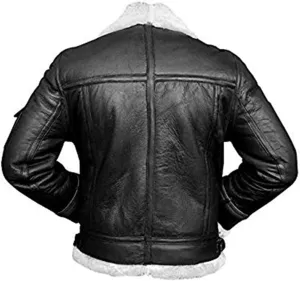 Men RAF B3 Aviator Jacket Flight Pilot Faux Fur Shearling Genuine Sheepskin Leather Winter Jacket