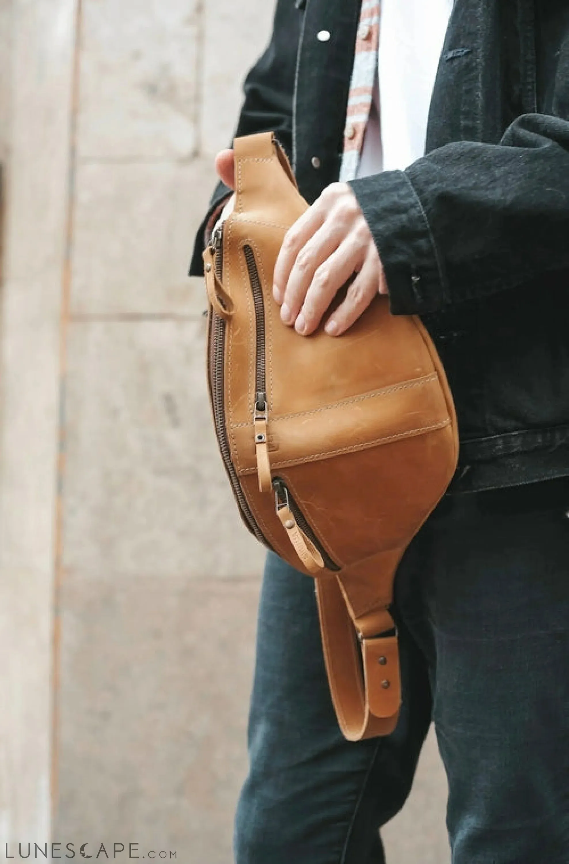 Men Vintage Leather Small Bag, Genuine Leather Travel Small Purse