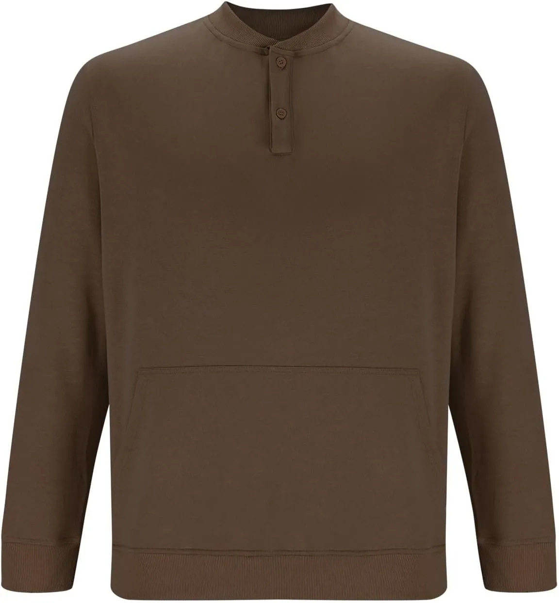 Mens Button Down Long Sleeve Shirts Slim Fit 2024 Fall Thin Crewneck Henly Shirt Solid Crewneck Sweatshirts Pullover