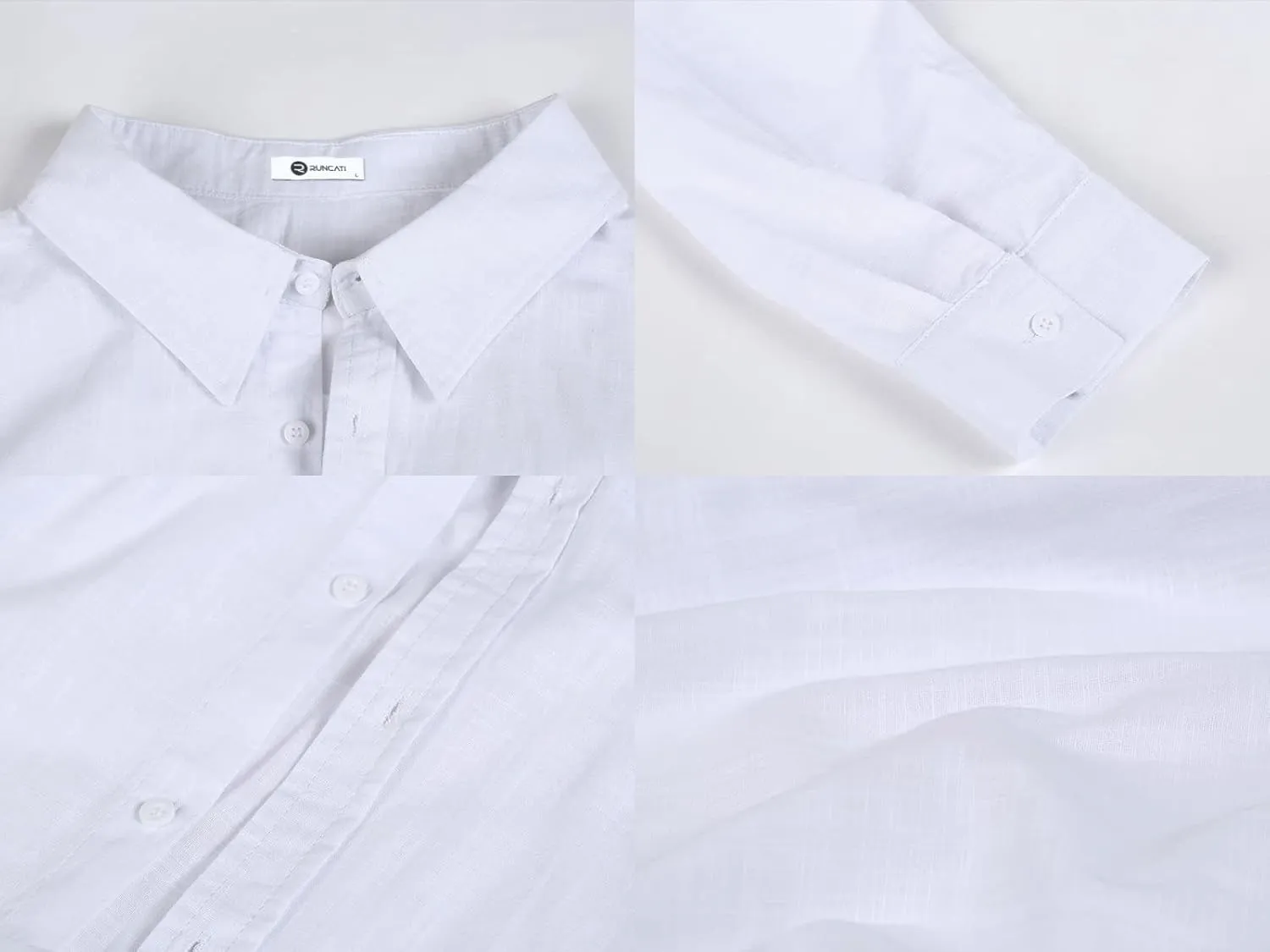Mens Button Up Shirts Long Sleeve Linen Beach Casual Cotton Summer Lightweight Tops