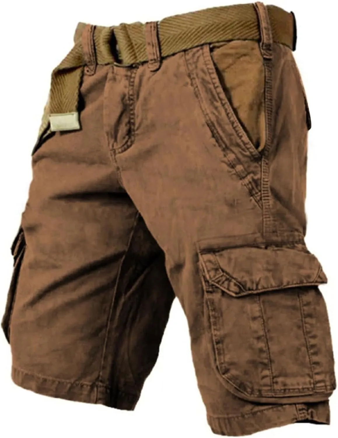 Men's Camo Cargo Shorts Outdoor Relaxed Fit Elastic Waist Sport Shorts Jogger SweatShorts with Multi-Pocket for Men