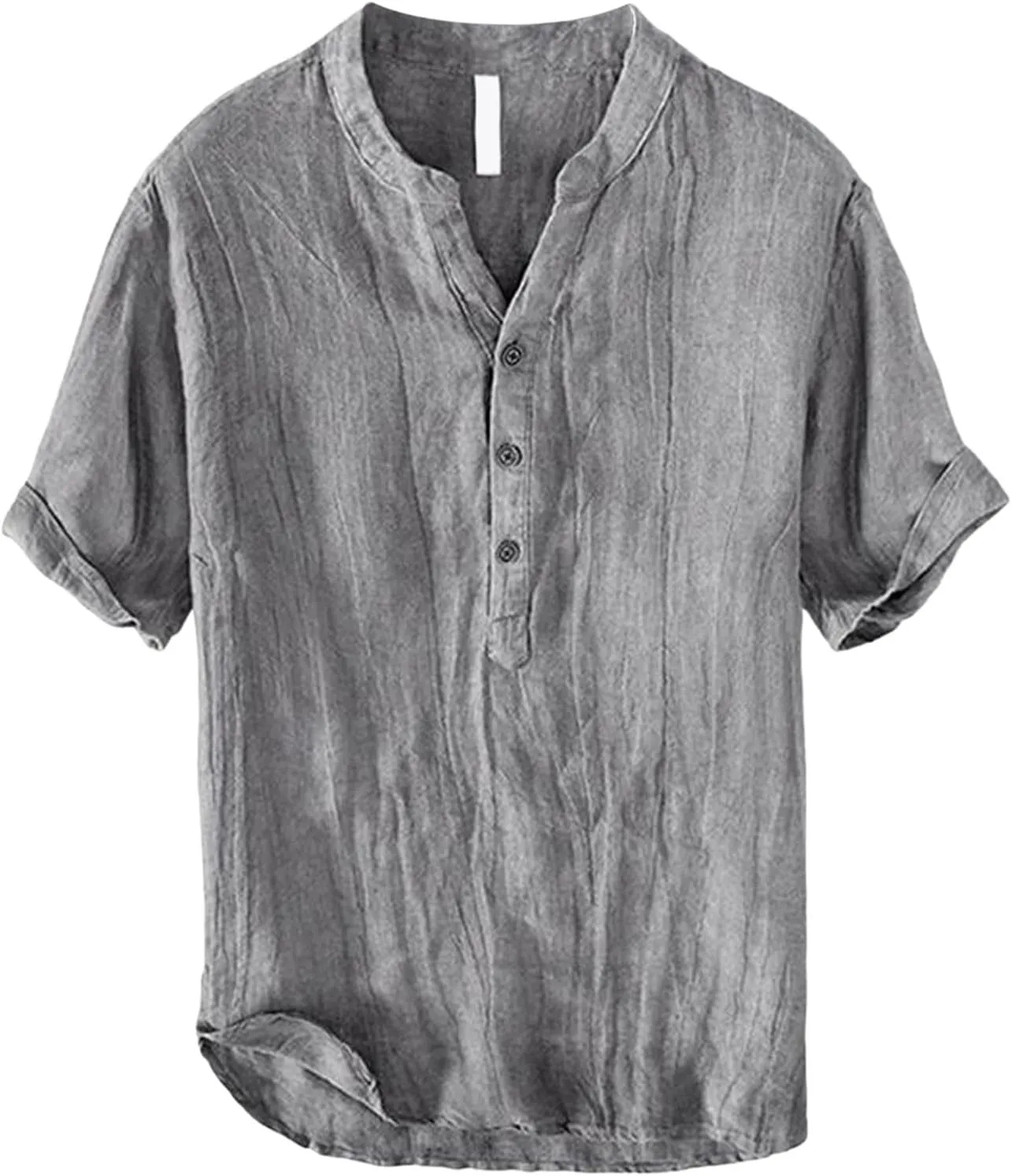 Mens Casual Shirts Short Sleeve Casual Summer 2025 Basic T Shirts Button Down V Neck Vintage Lightweight Tee Tops