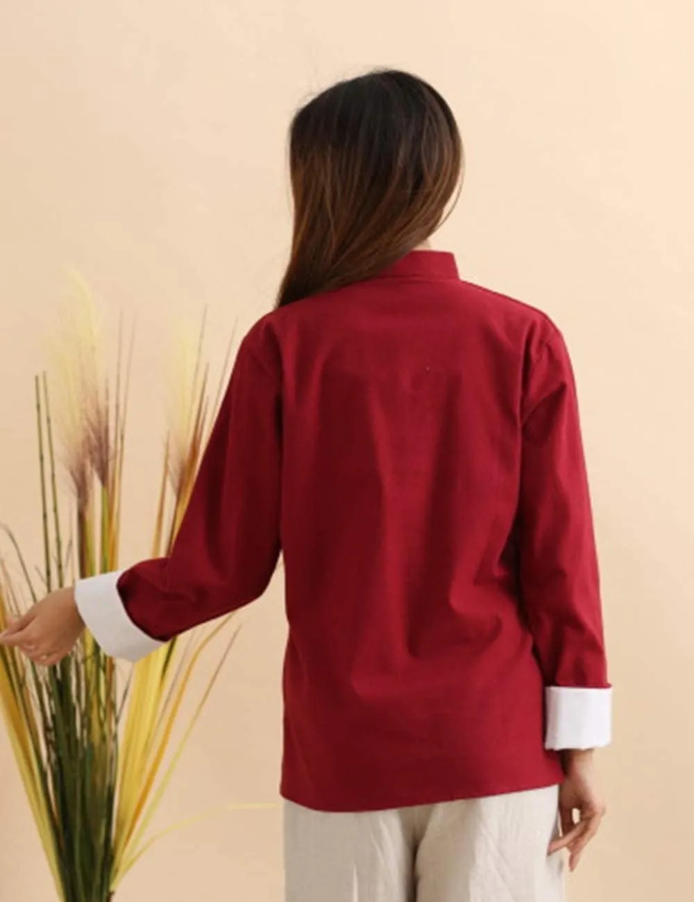Men's Cotton Linen Kung Fu Shirt Chinese Traditional Tang Suit Tai Chi Blouse Long Sleeve Jacket Coats