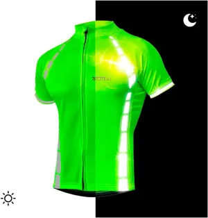 Men's Cycling Jersey High-Visibility – Reflective Shirt, Breathable, Moisture-Wicking Bike Shirt for Road Safety