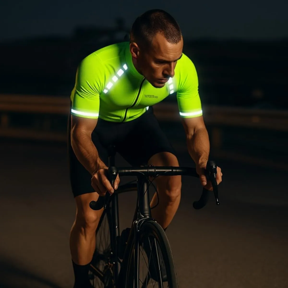 Men's Cycling Jersey High-Visibility – Reflective Shirt, Breathable, Moisture-Wicking Bike Shirt for Road Safety