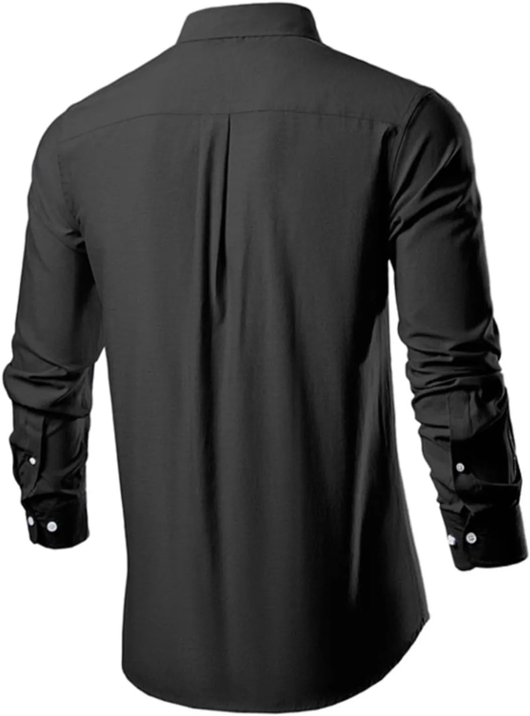 Men's Dress Shirts Causal Long Sleeve Solid Button Down Tshirts Office Work Collar Button Tee Tops Trendy Clothes