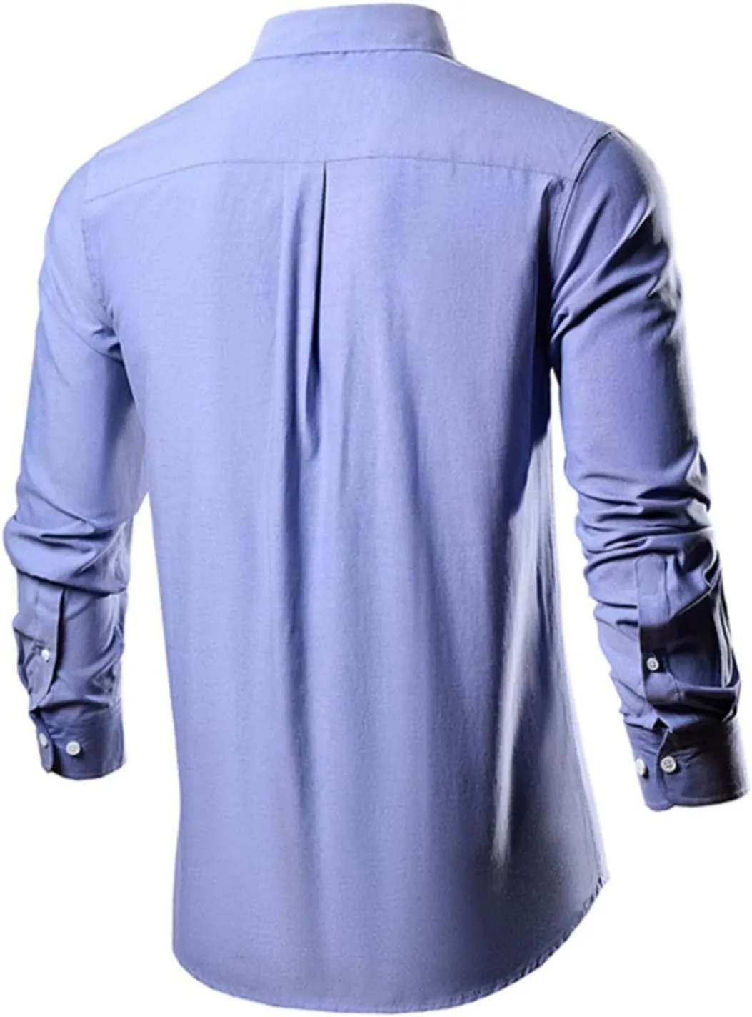 Men's Dress Shirts Causal Long Sleeve Solid Button Down Tshirts Office Work Collar Button Tee Tops Trendy Clothes