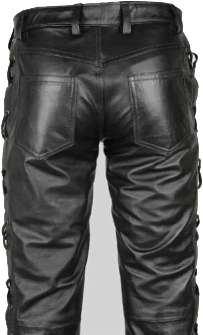 Men's Fashion Genuine Suede Leather Pant Trousers American Native Grain Leather Pants Style Lederhosen