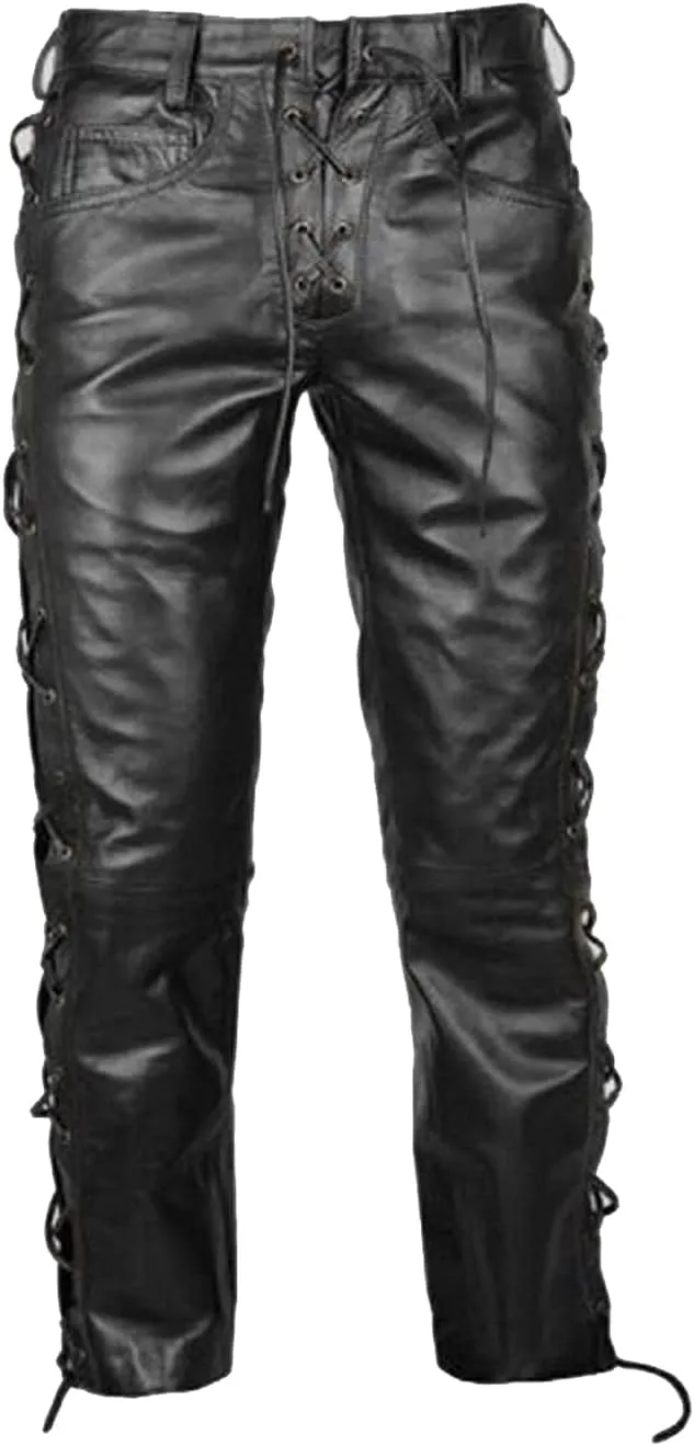 Men's Fashion Genuine Suede Leather Pant Trousers American Native Grain Leather Pants Style Lederhosen