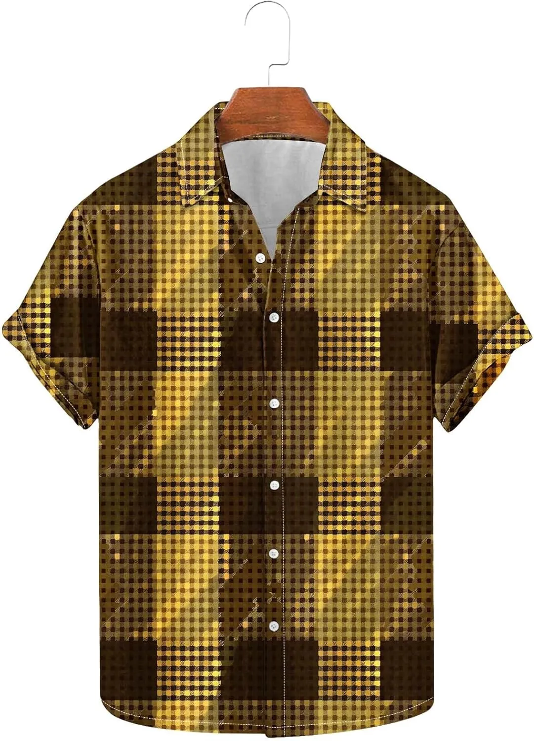 Mens Funky Hawaiian Bowling Shirts Holiday Vacation Shirt Button Down Vintage Hippie Tshirts Summer Tops