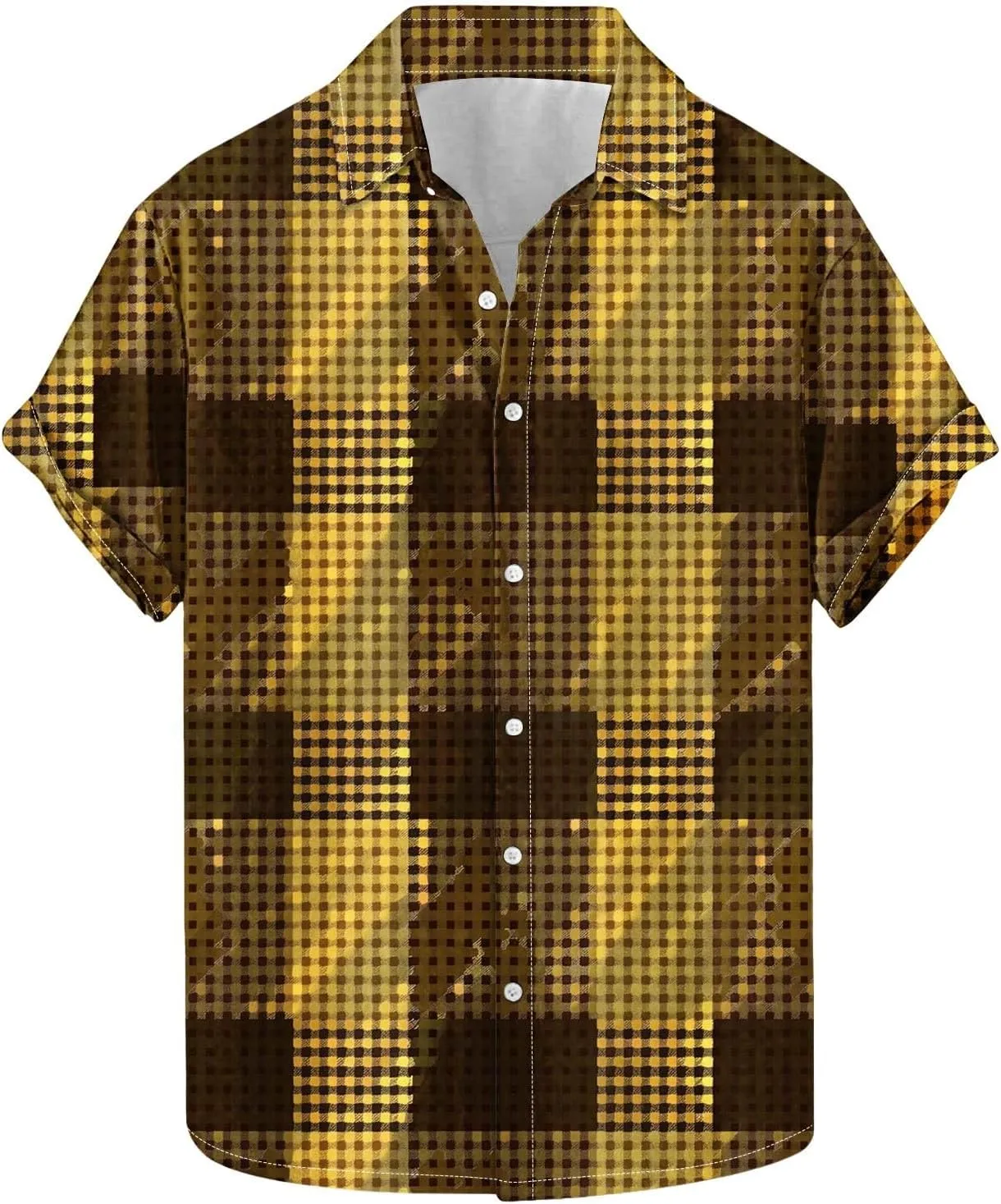 Mens Funky Hawaiian Bowling Shirts Holiday Vacation Shirt Button Down Vintage Hippie Tshirts Summer Tops