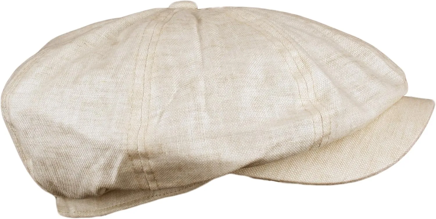 Men's Linen 8 Panel Applejack Gatsby Newsboy Ivy Hat