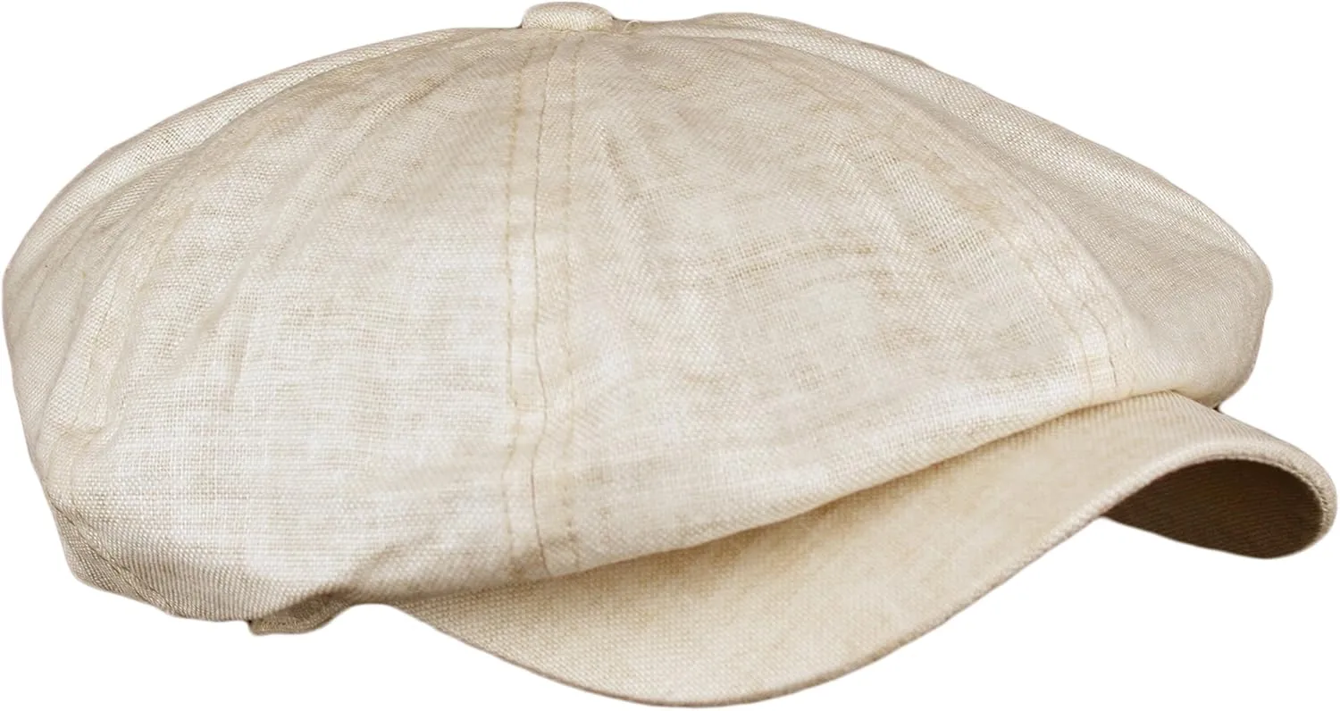 Men's Linen 8 Panel Applejack Gatsby Newsboy Ivy Hat